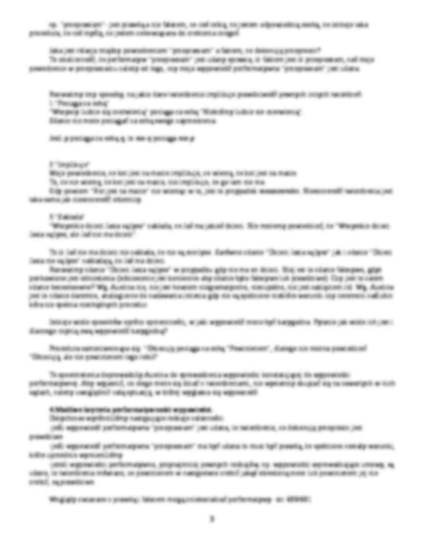 Performatywy i wypowiedzi konstatujące - omówienie - strona 3