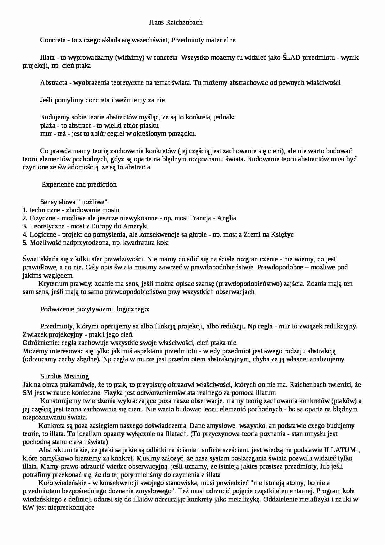 Hans Reichenbach - omówienie - strona 1