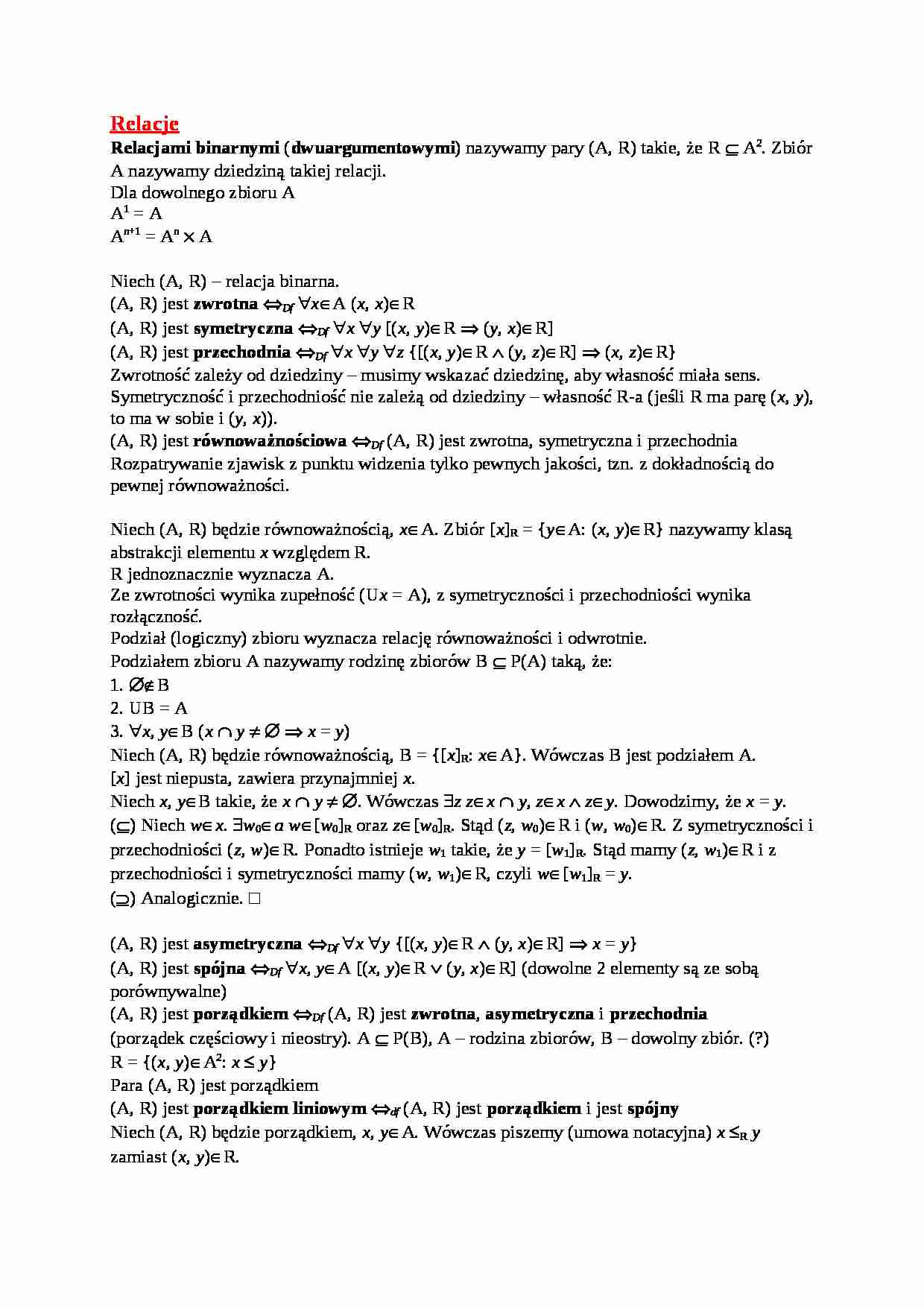 Relacje - omówienie - strona 1