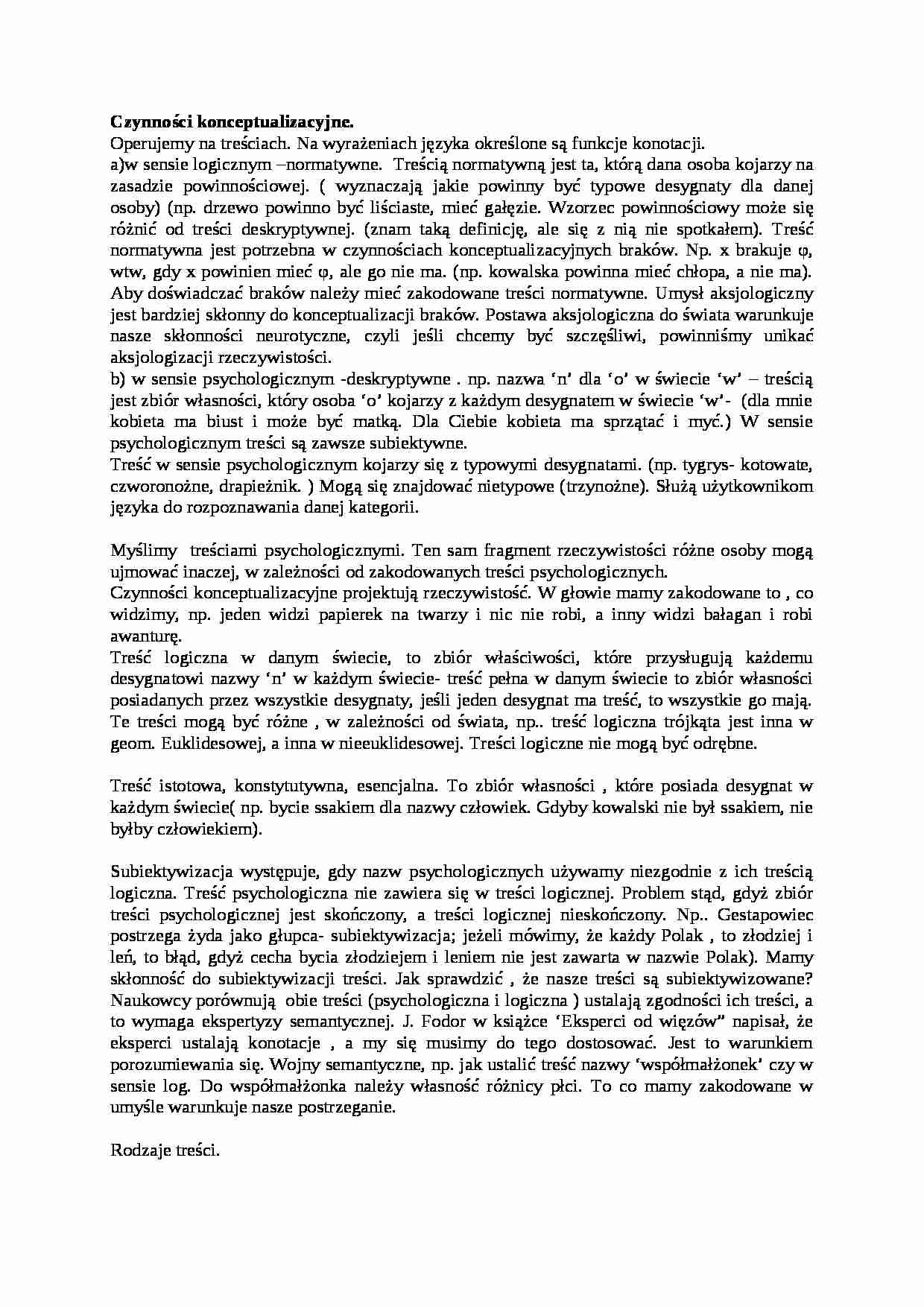 Czynności konceptualizacyjne - omówienie - strona 1