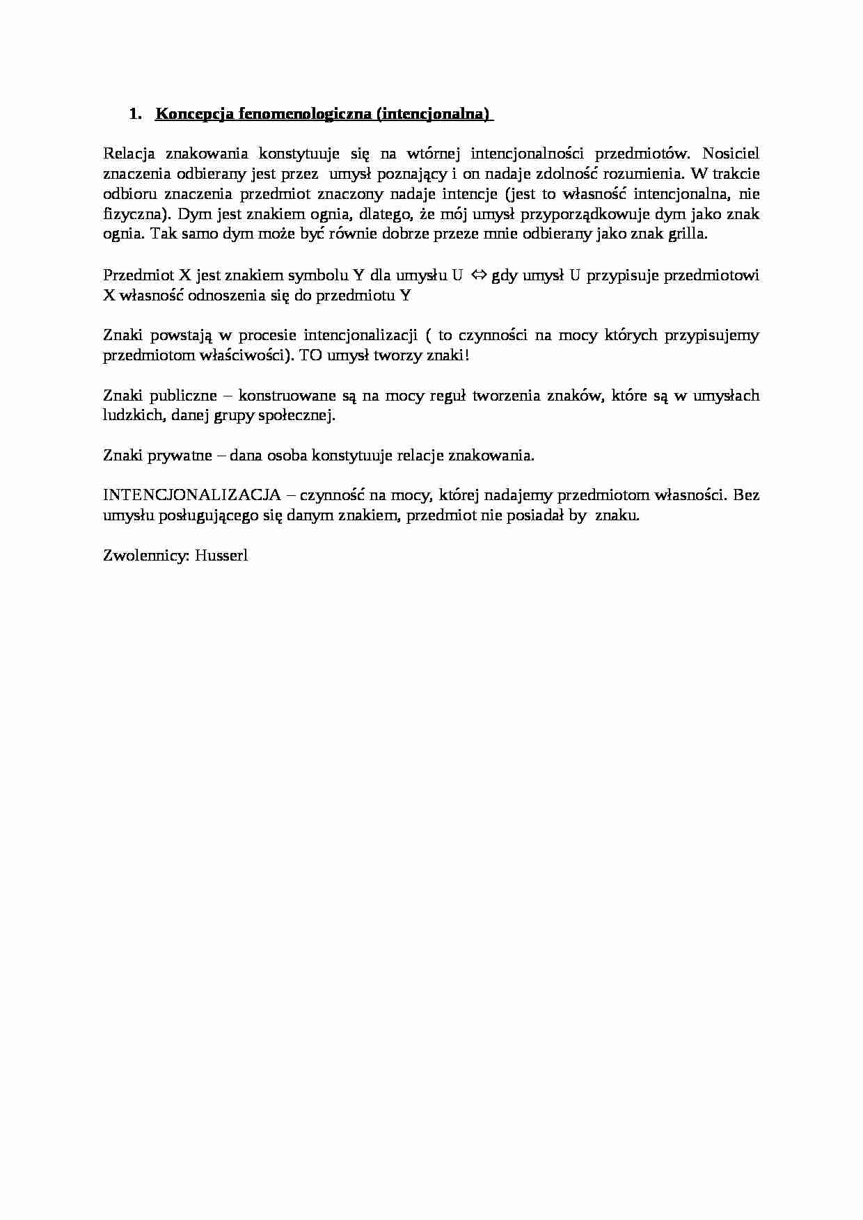 Koncepcja fenomenologiczna - omówienie - strona 1