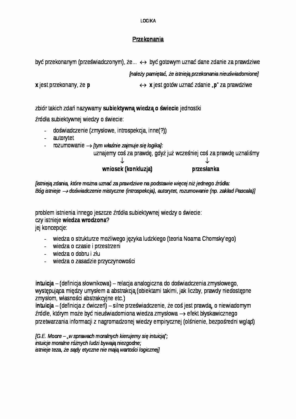 Przekonania - omówienie - strona 1