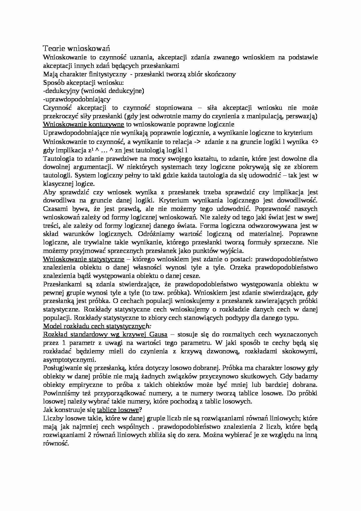 Teorie wnioskowań - omówienie - strona 1