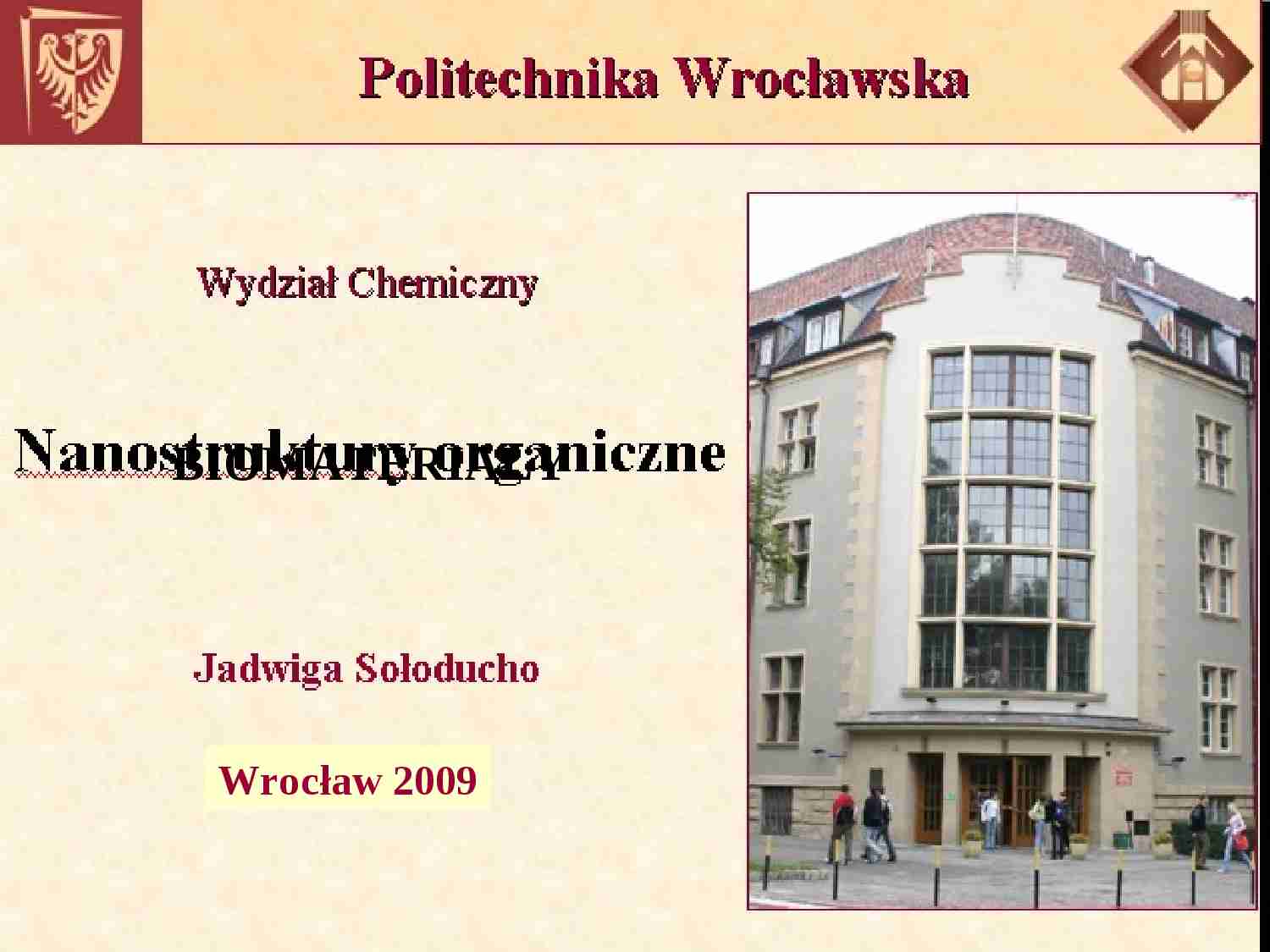 Biomateriały- prezentacja - strona 1