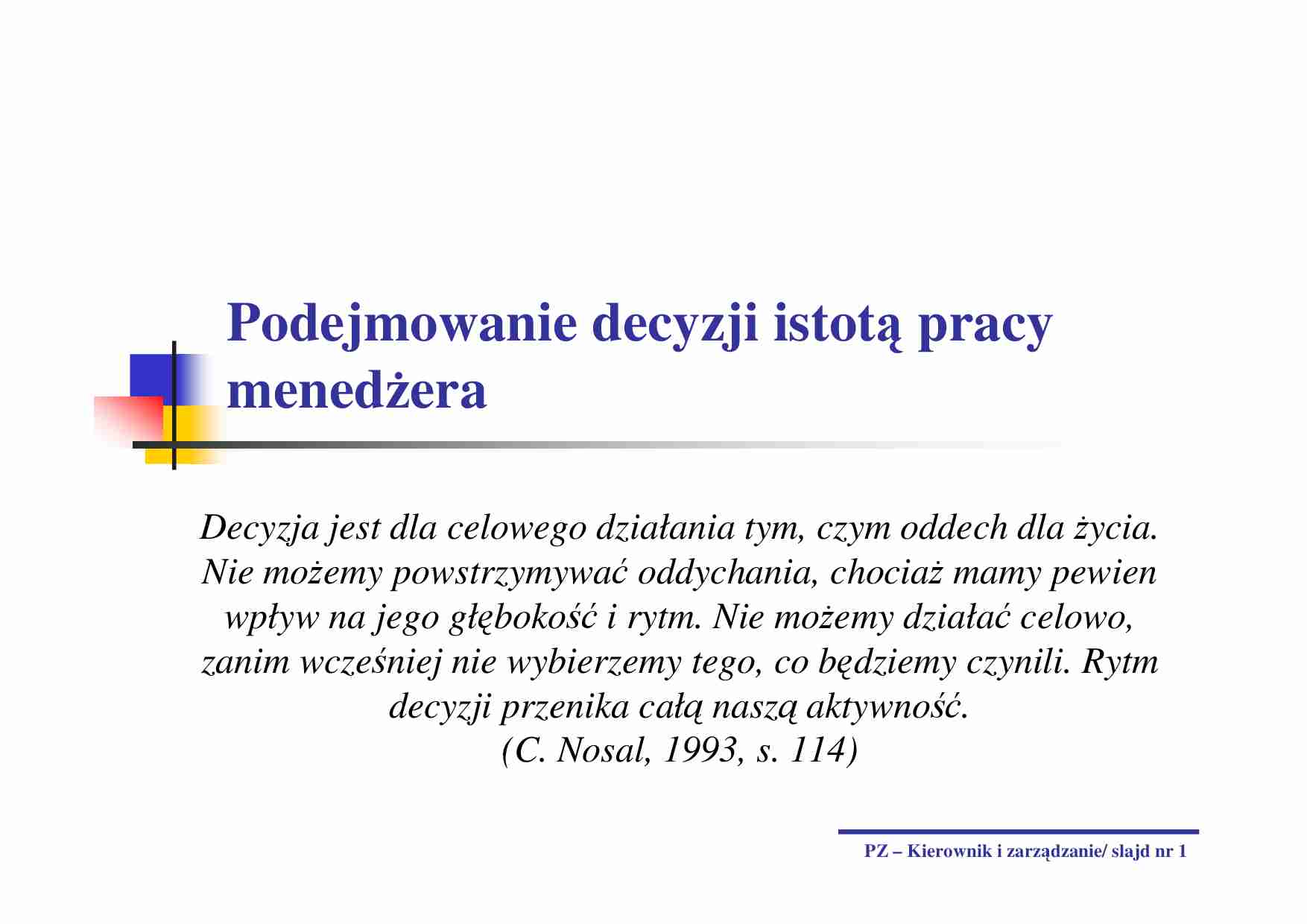 Podejmowanie decyzji- wykłady - strona 1