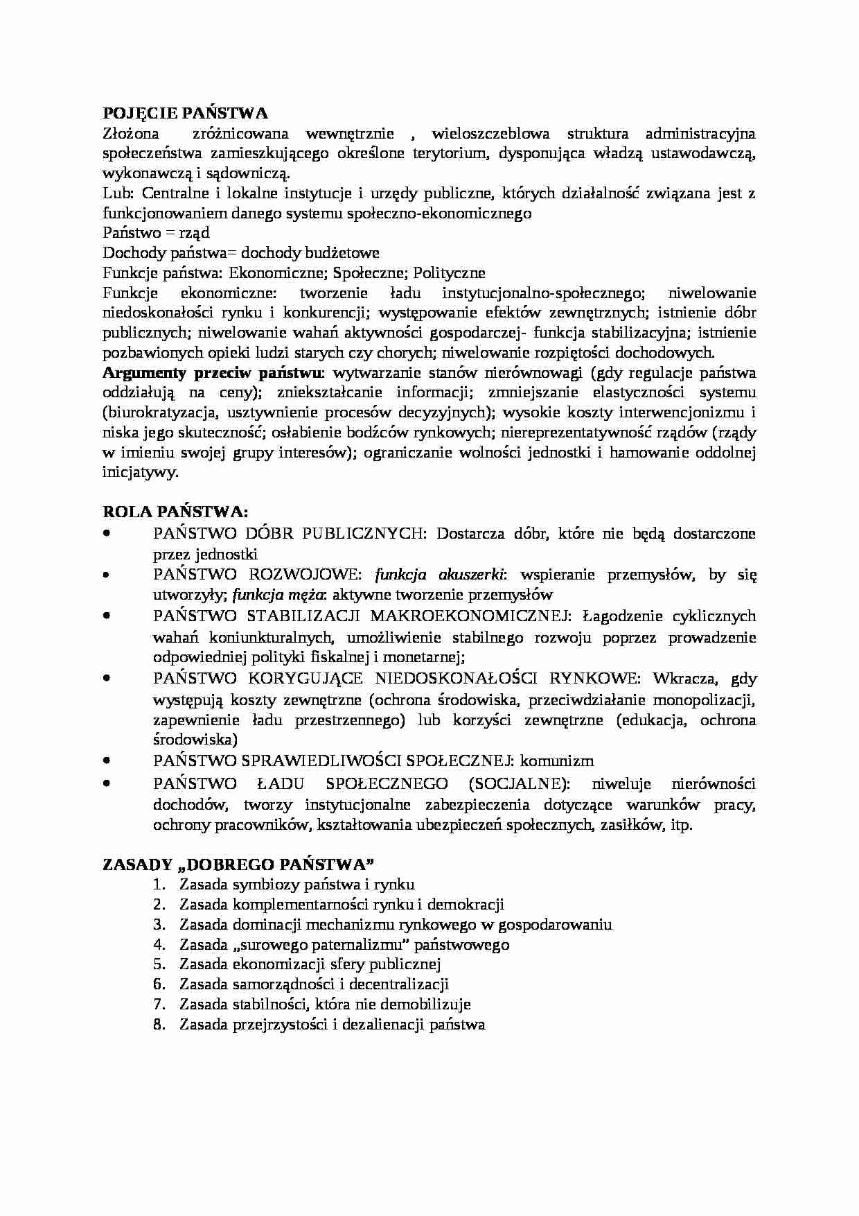 Pojęcie państwa- opracowanie - strona 1