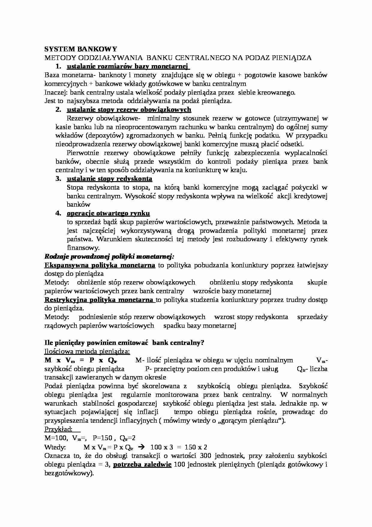 System bankowy- opracowanie - strona 1