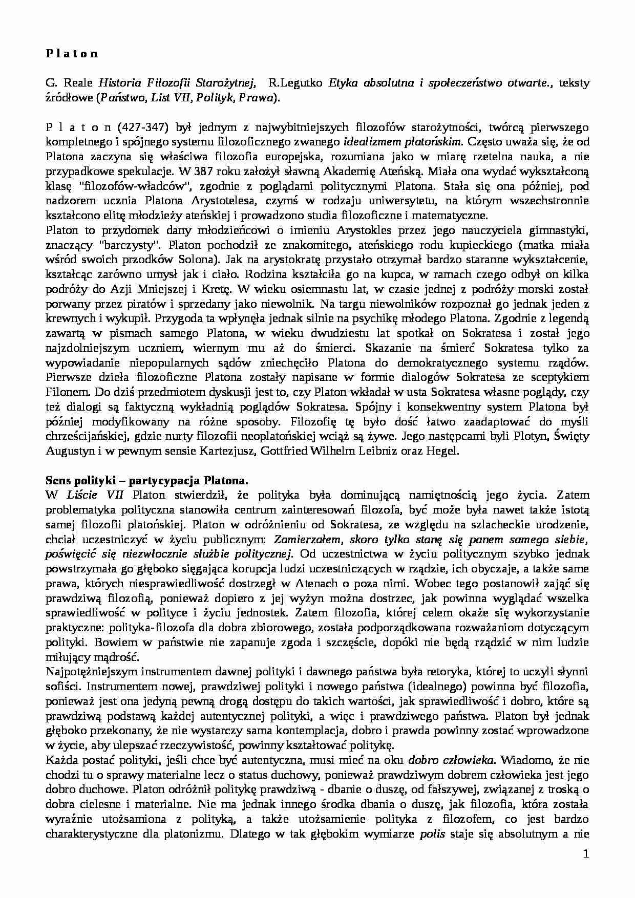 Platon- ćwiczenia - strona 1