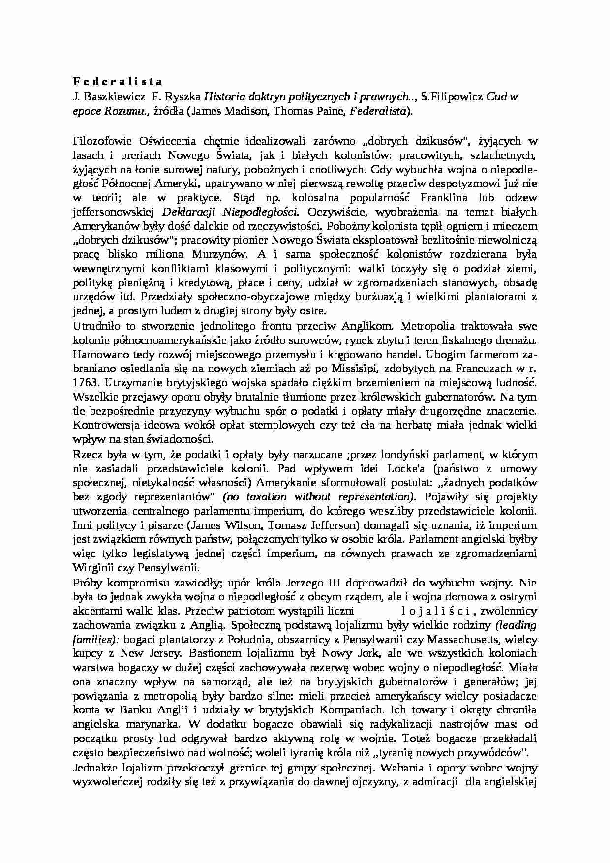 Federalista- ćwiczneia - strona 1