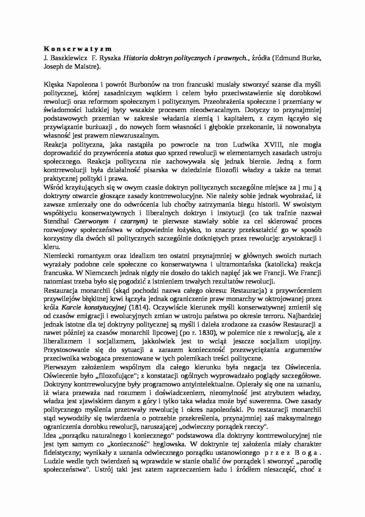 Konserwatyzm- ćwiczenia - strona 1