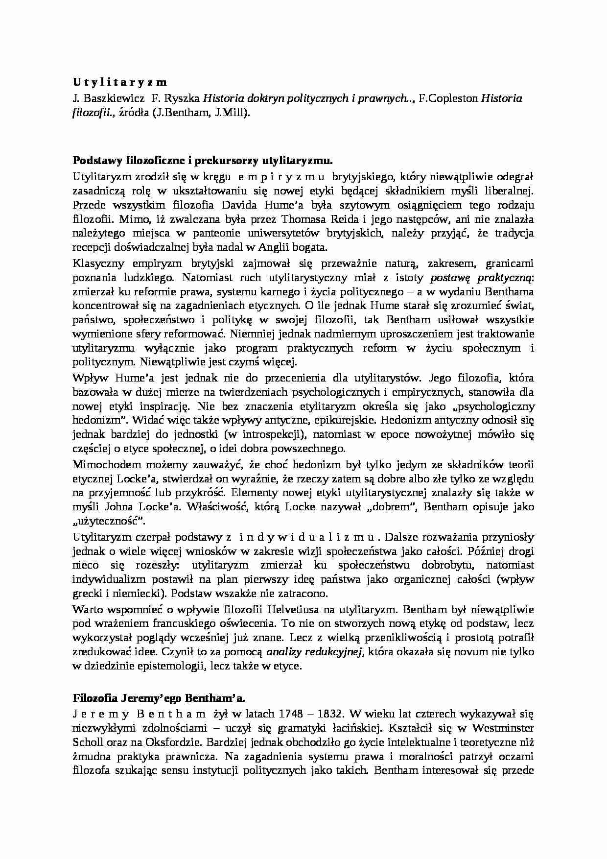 Utylitaryzm- ćwiczenia - strona 1
