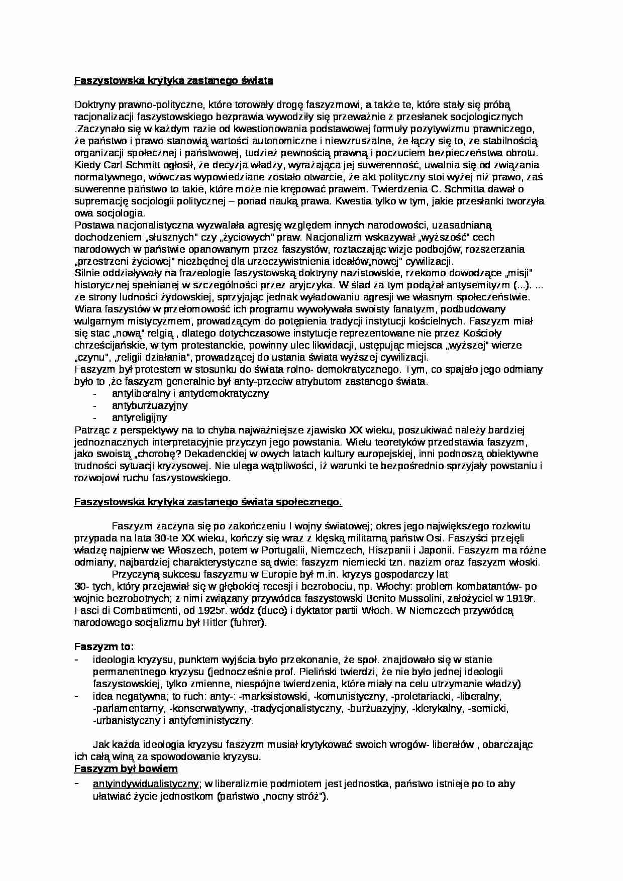 Faszystowska krytyka zastanego świata - strona 1