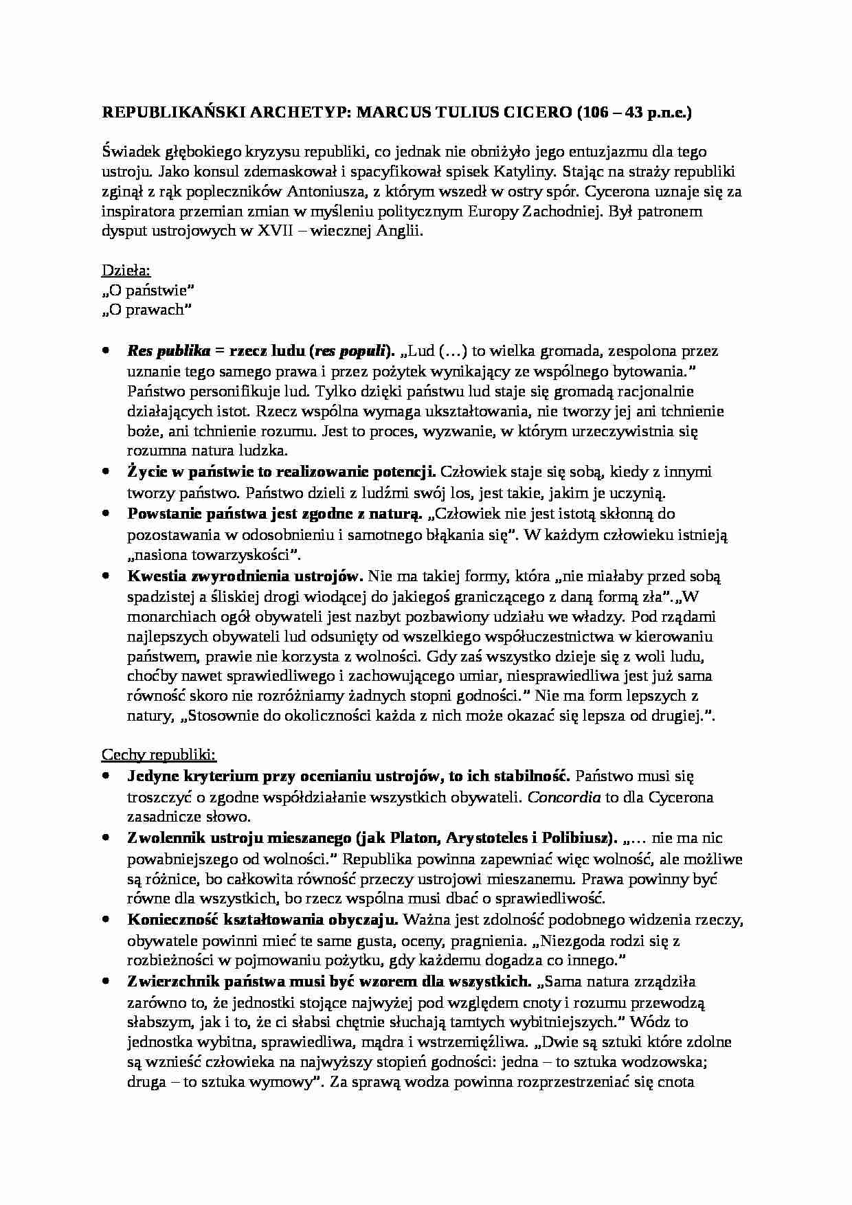 Republikański archetyp - Cicero - strona 1