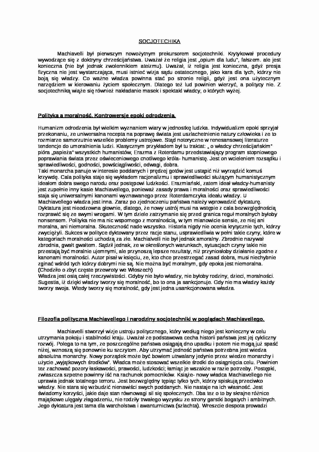 Socjoechnika- opracowanie - strona 1