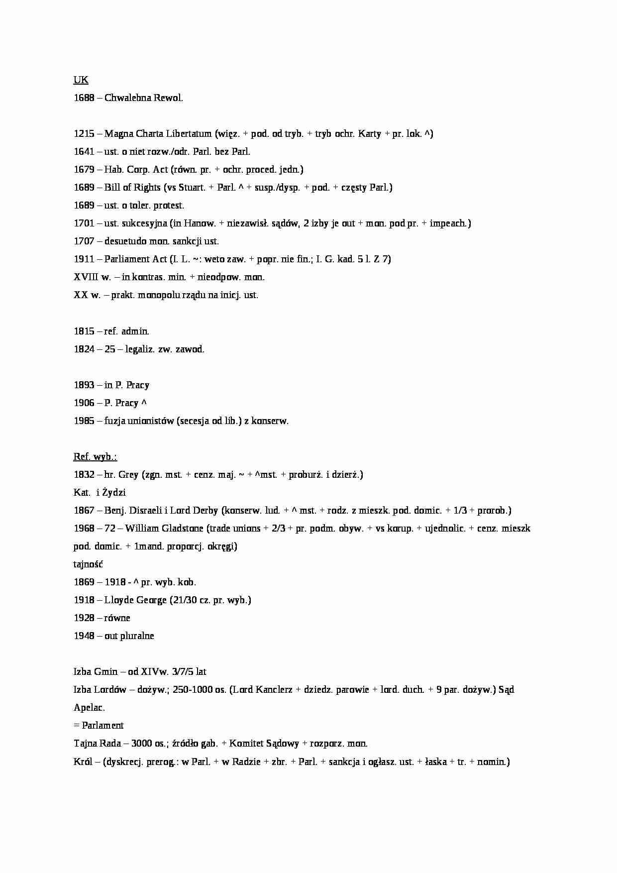 Wielka Brytania- opracowanie - strona 1