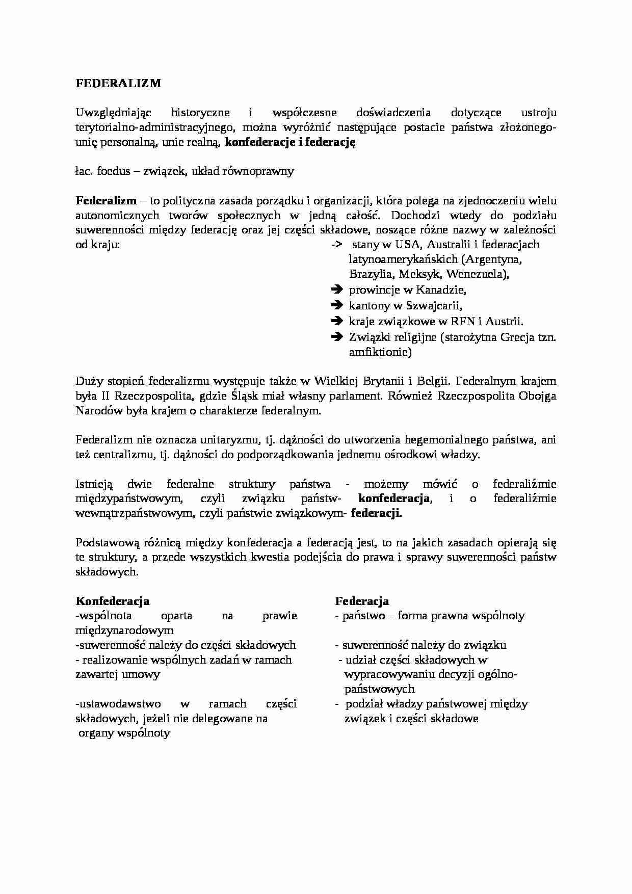 Federacje- opracowanie - strona 1