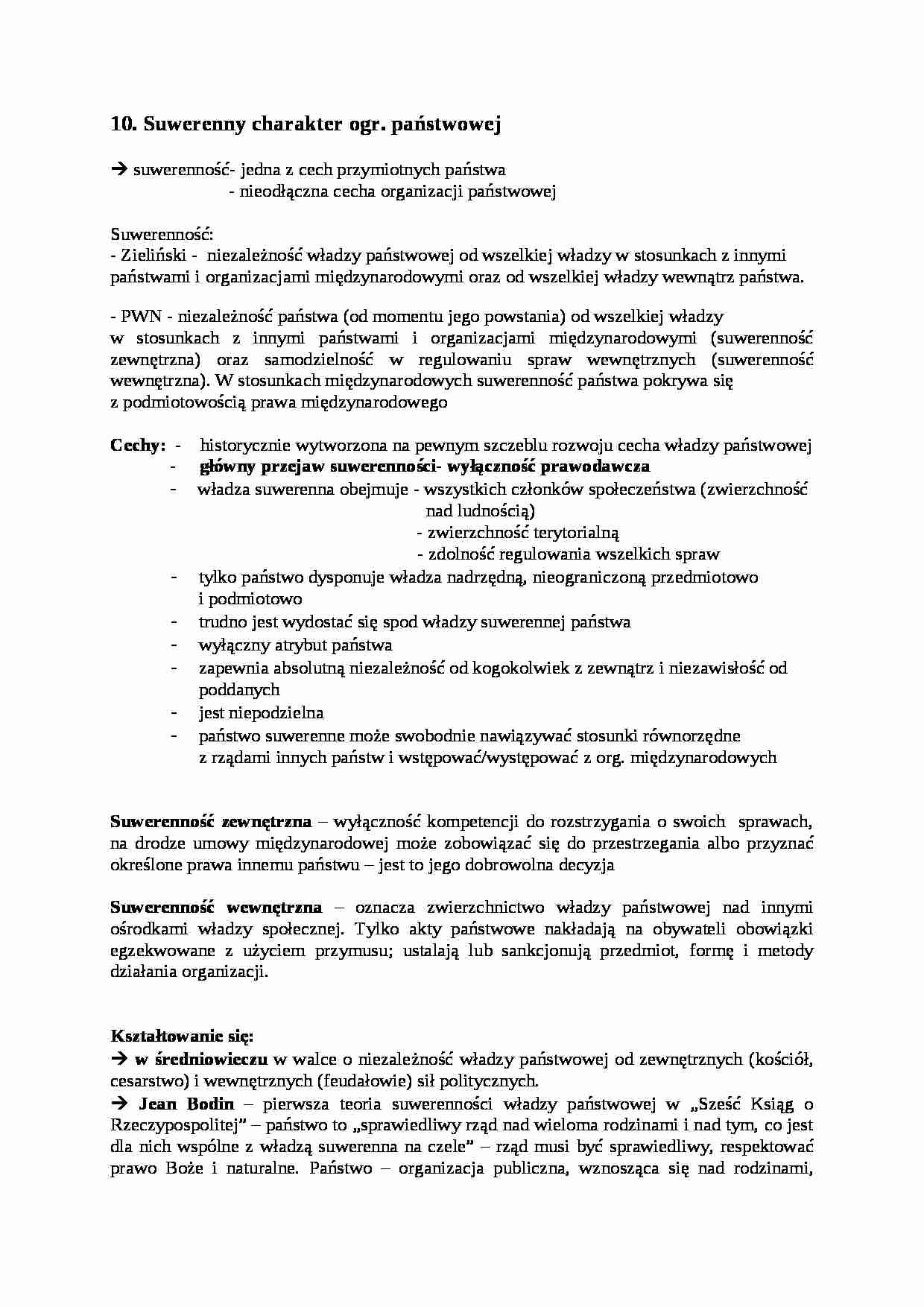 Suwerenność- opracowanie - strona 1