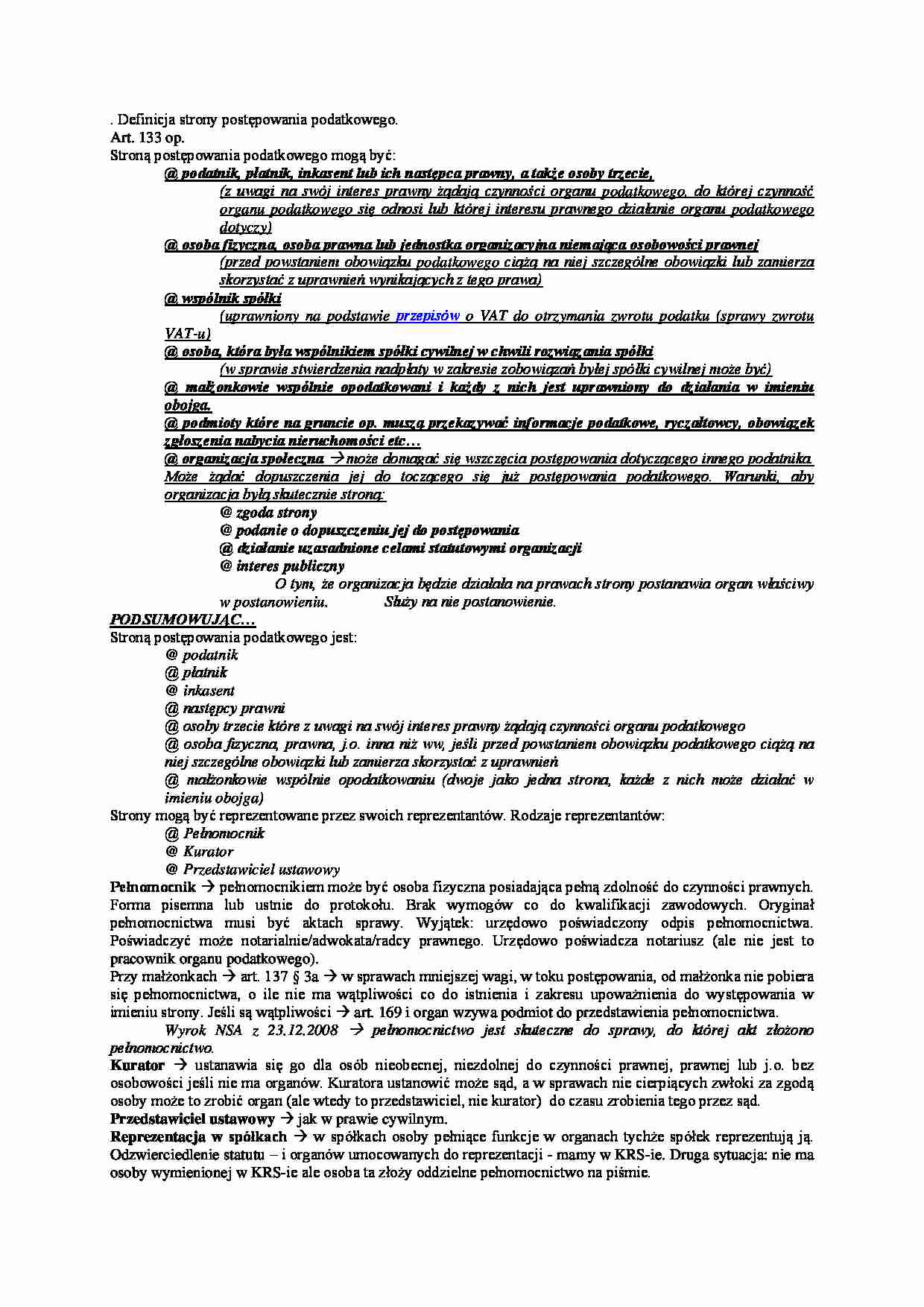 Definicja strony post_powania podatkowego. - strona 1