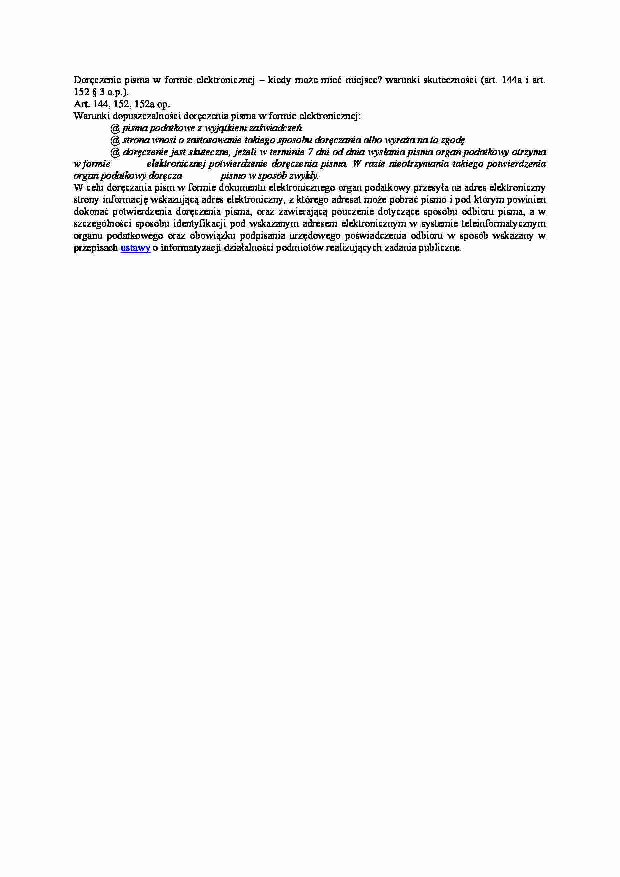 Elektorniczne doręczenie pisama podatkowego - strona 1
