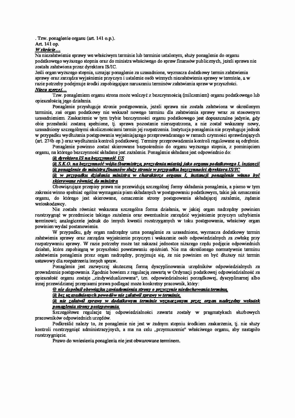 ponaglenie organu-opracowanie - strona 1