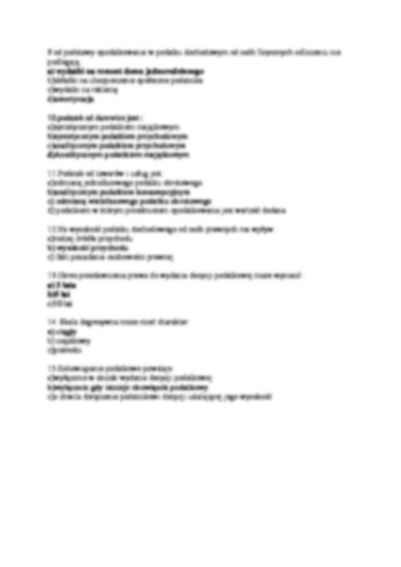 Prawo podatkowe- test XV - strona 2