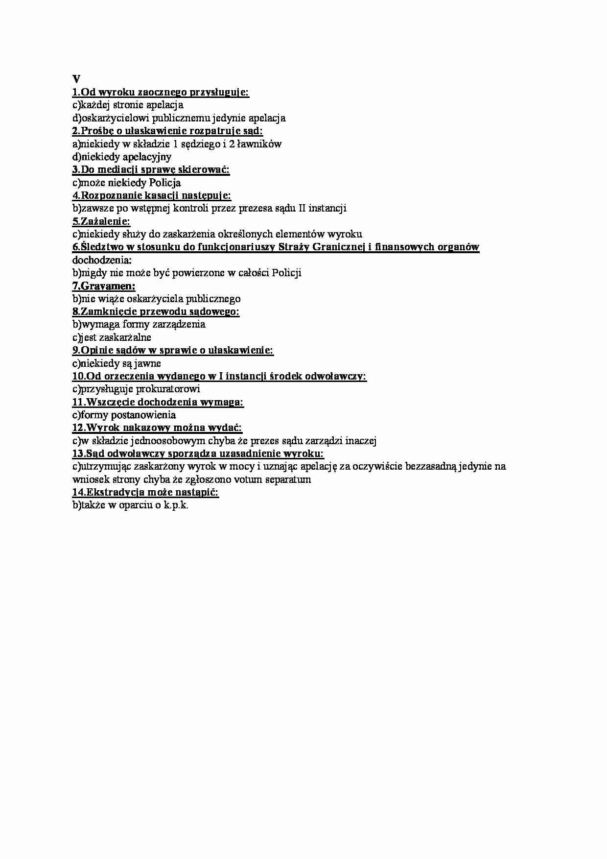 Postępowanie karne- odpowiedzi 6 - strona 1