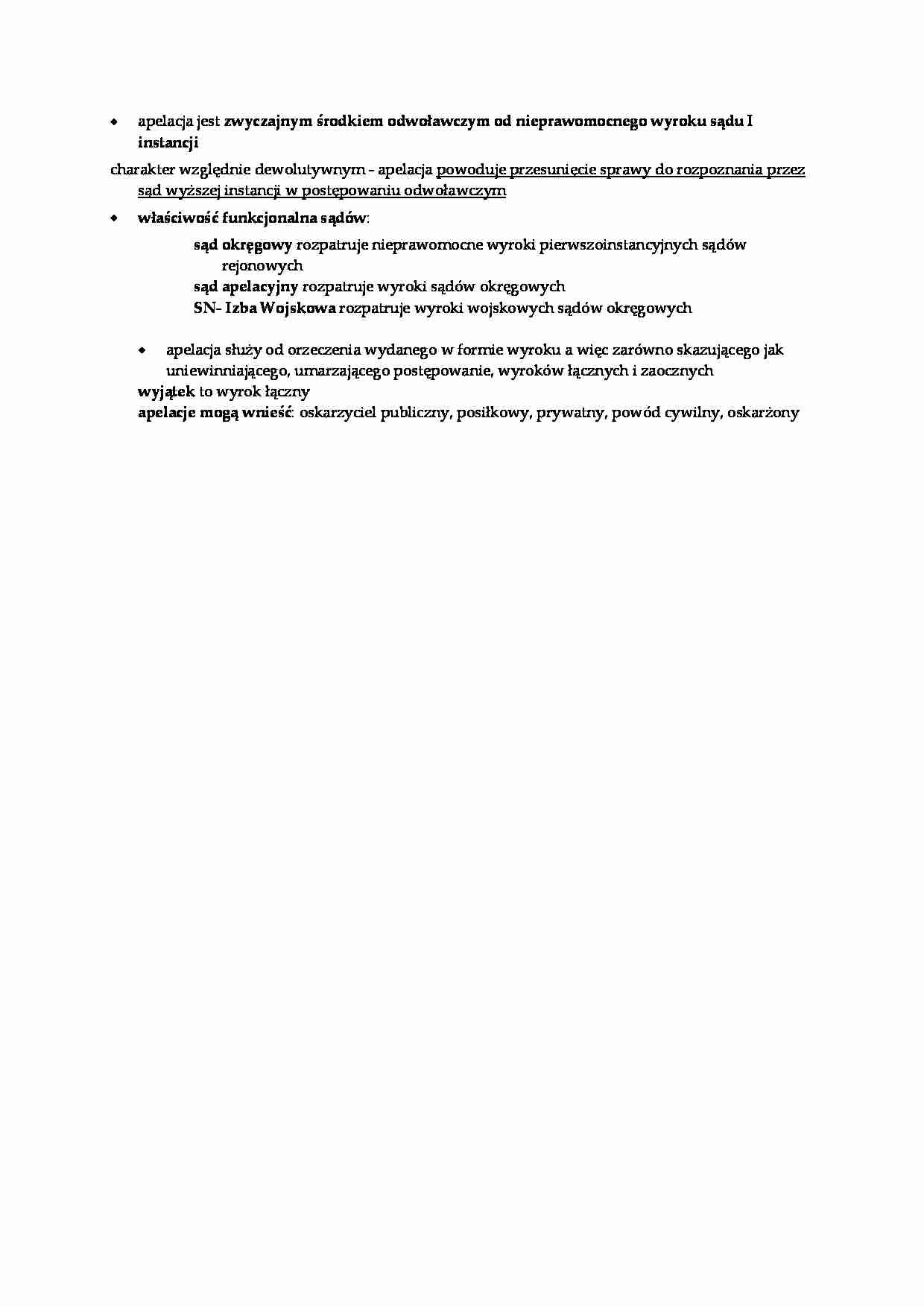 Pojęcie apelacji- opracowanie - strona 1