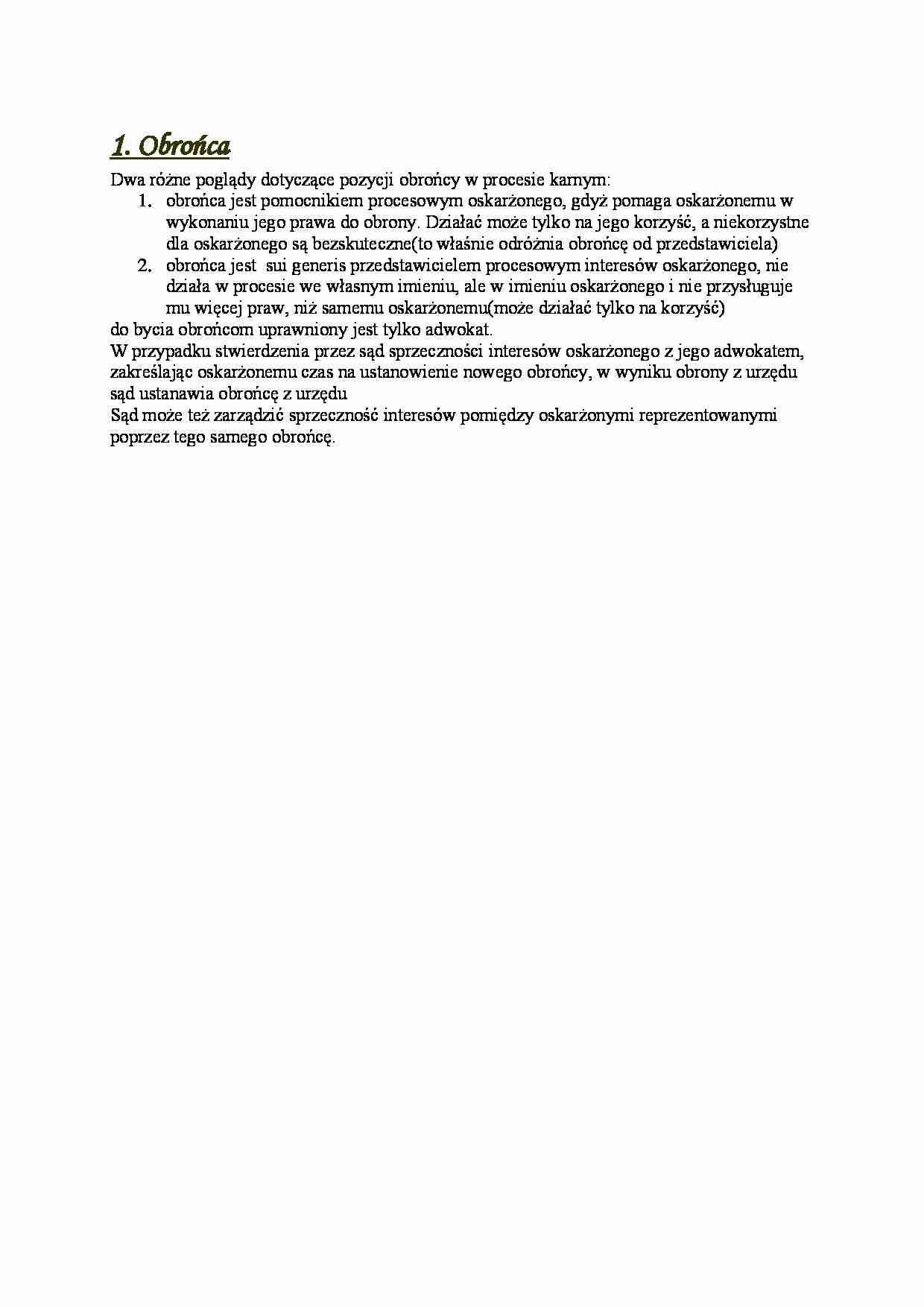 Obrońca- opracowanie - strona 1