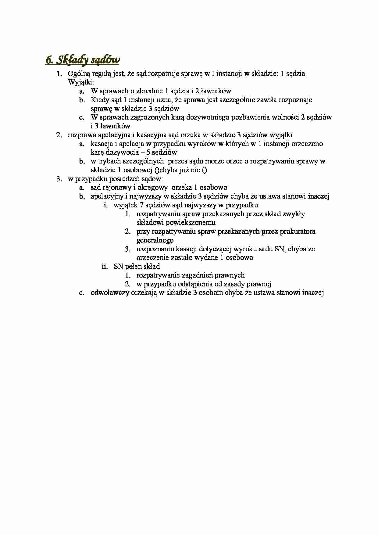 Składy sądów- opracowanie - strona 1