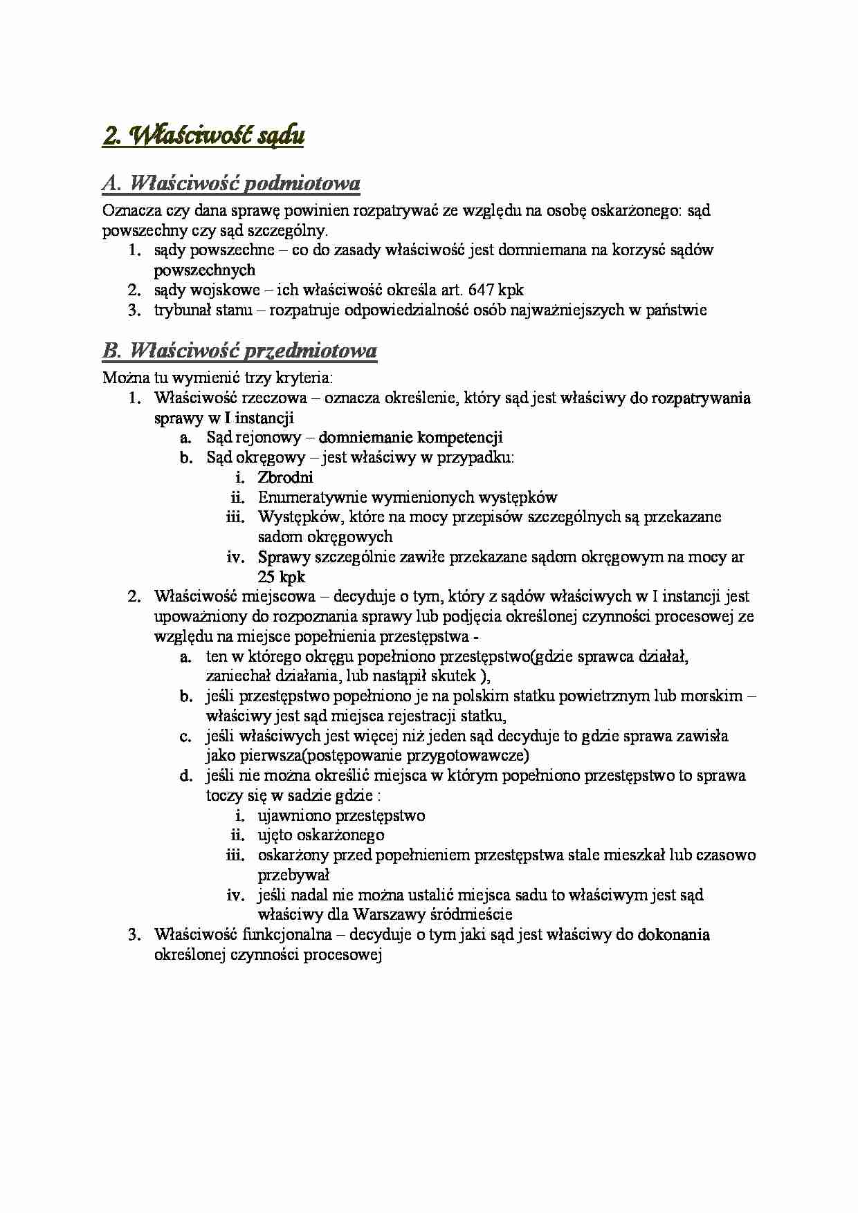 Właściwość sądu- opracowanie - strona 1