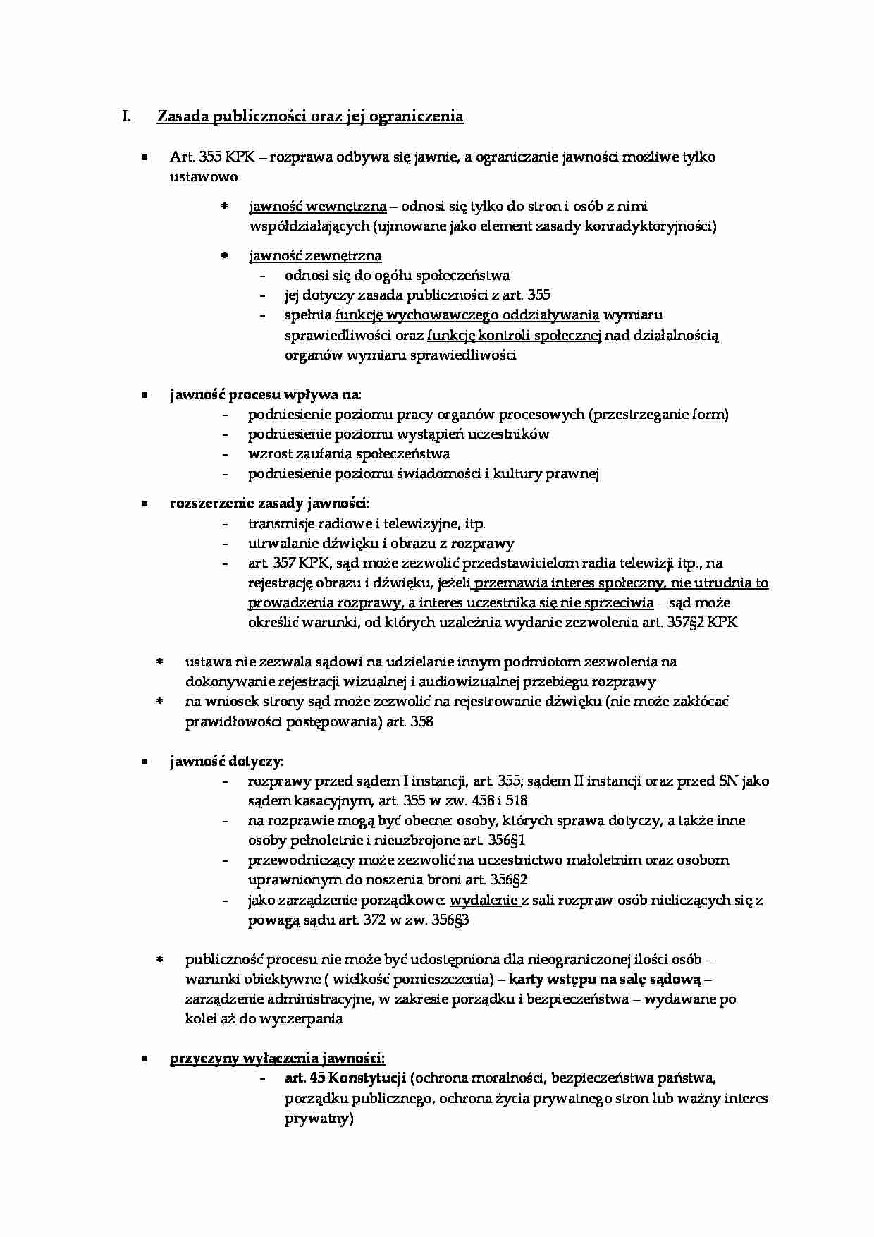 zasada publiczno_ci i jej ograniczenia - strona 1