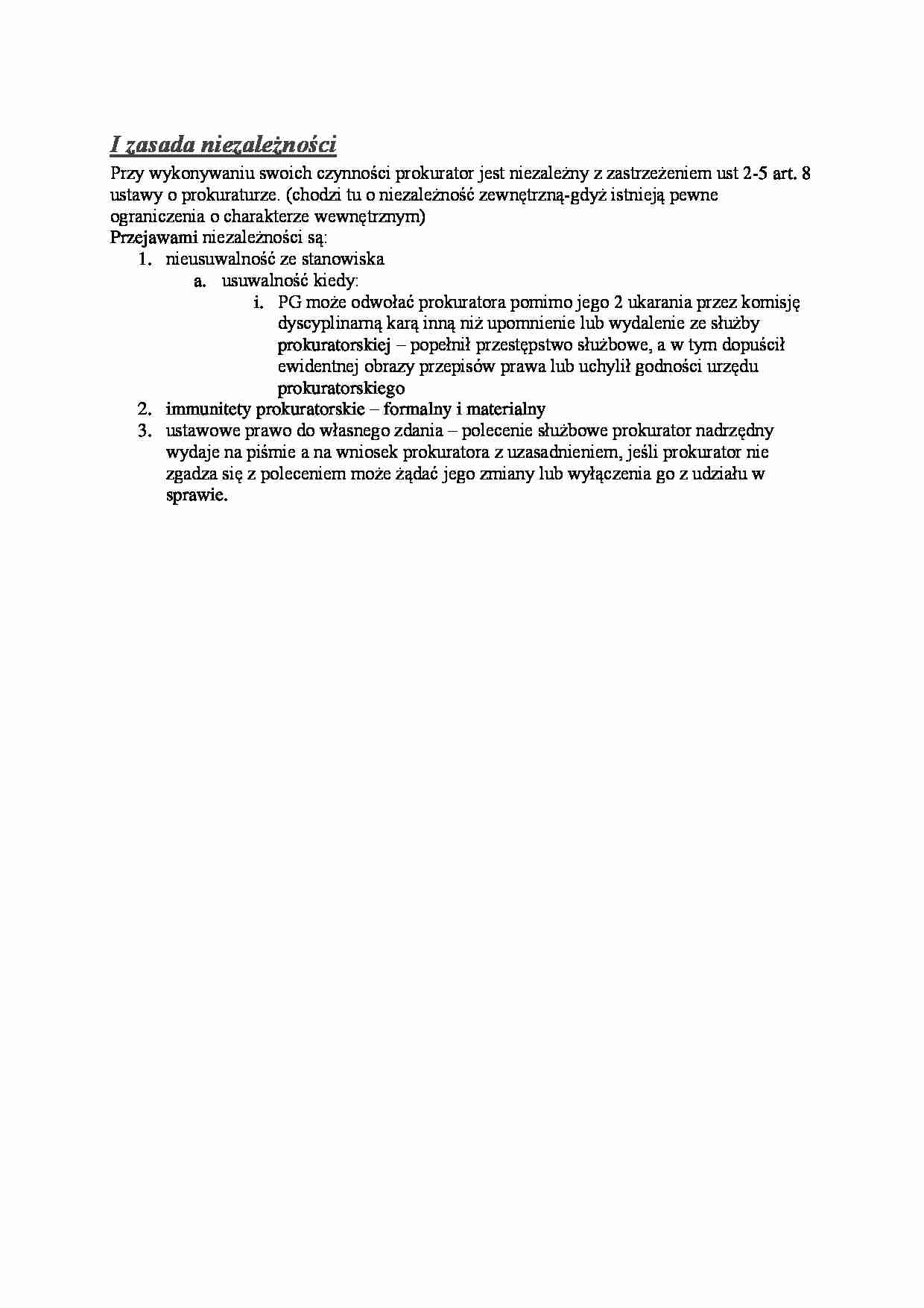 Zasada niezależności- opracowanie - strona 1