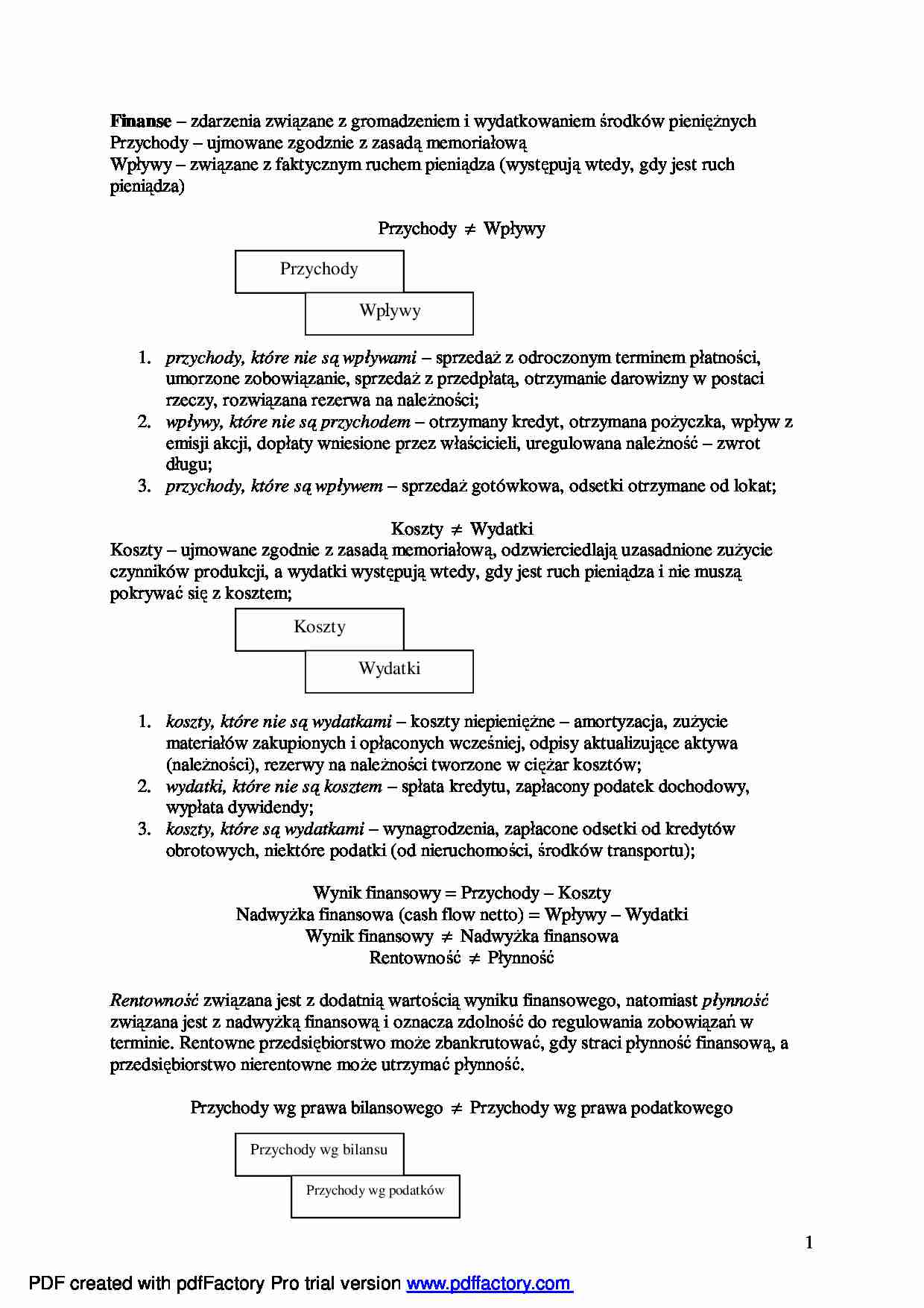 Finanse wykłady - strona 1