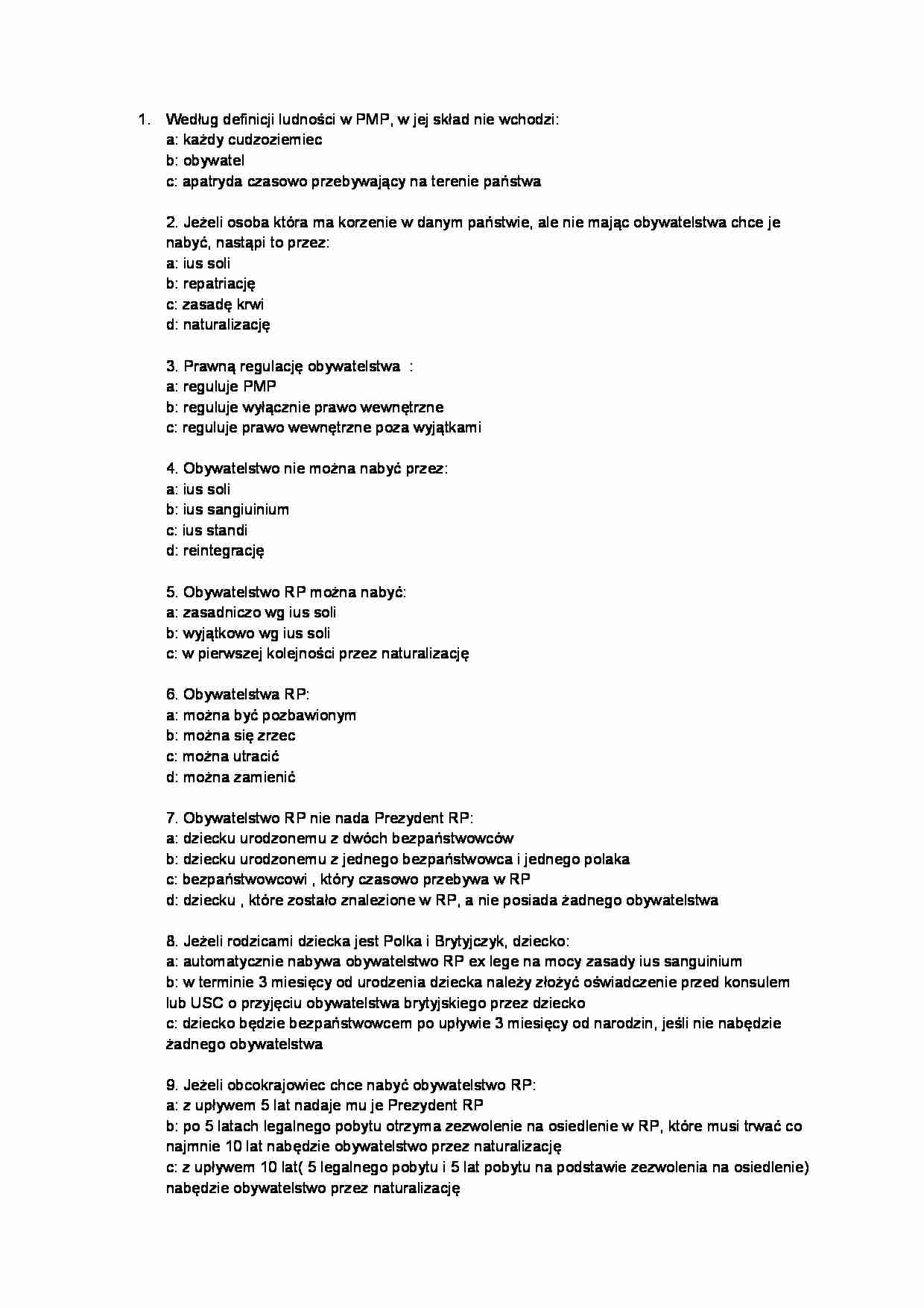 Prawo międzynarodowe publiczne- test 7 - strona 1