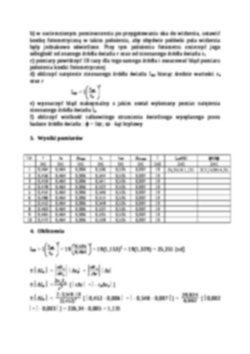 Wyznaczanie natężenia nieznanego źródła światła - wykład - strona 2