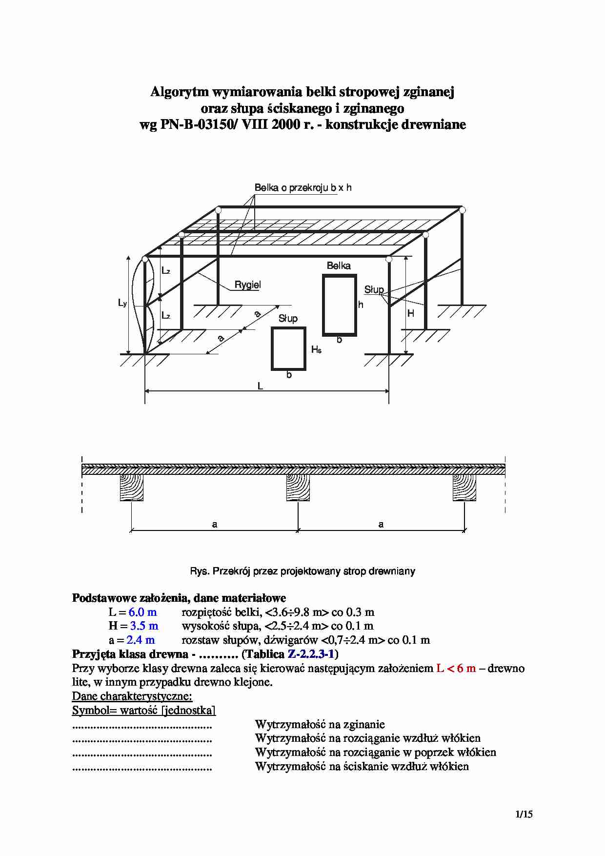 Drewno - warunki normalne - belka - wykład - strona 1
