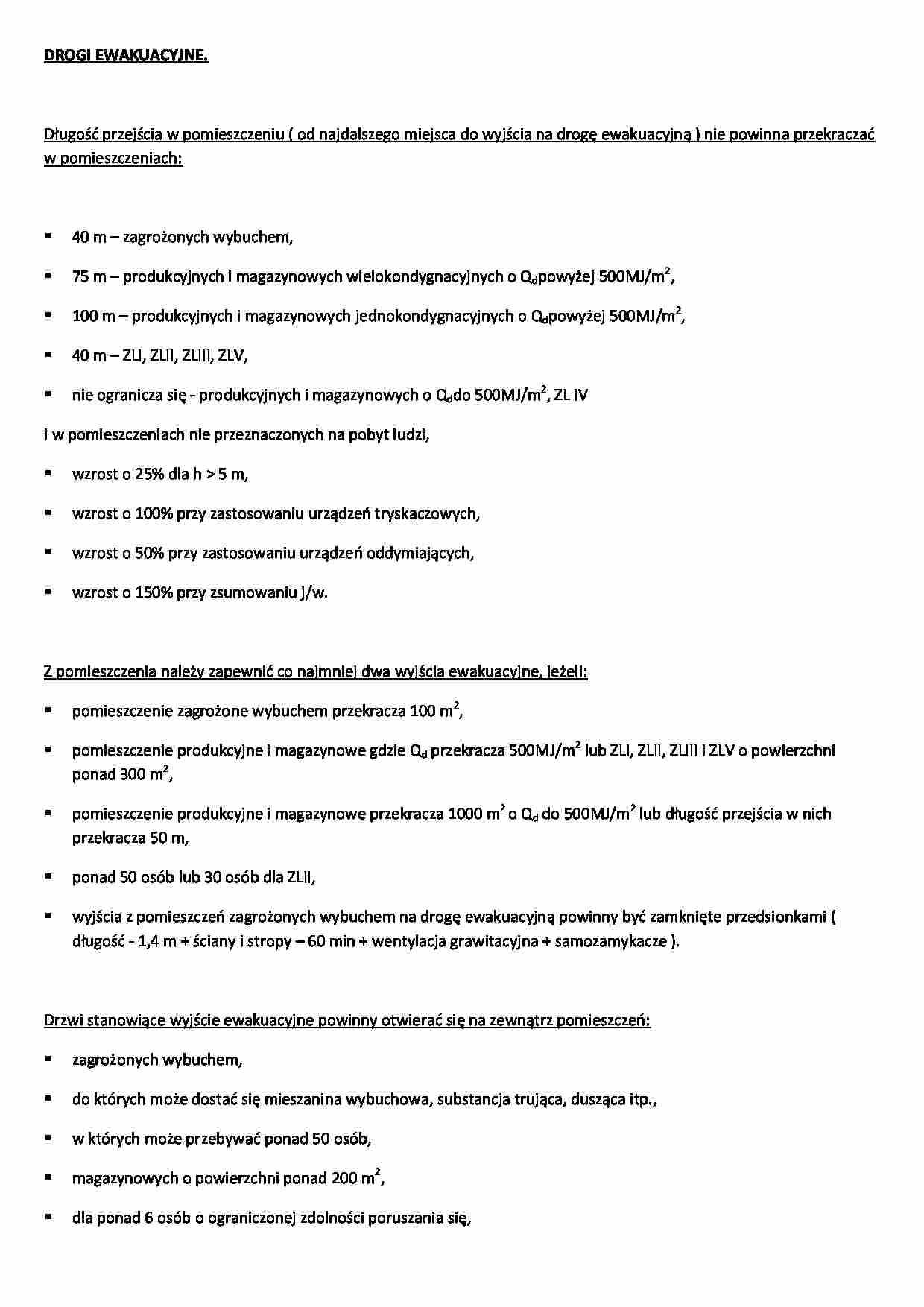 Drogi ewakuacyjne - wykład - strona 1