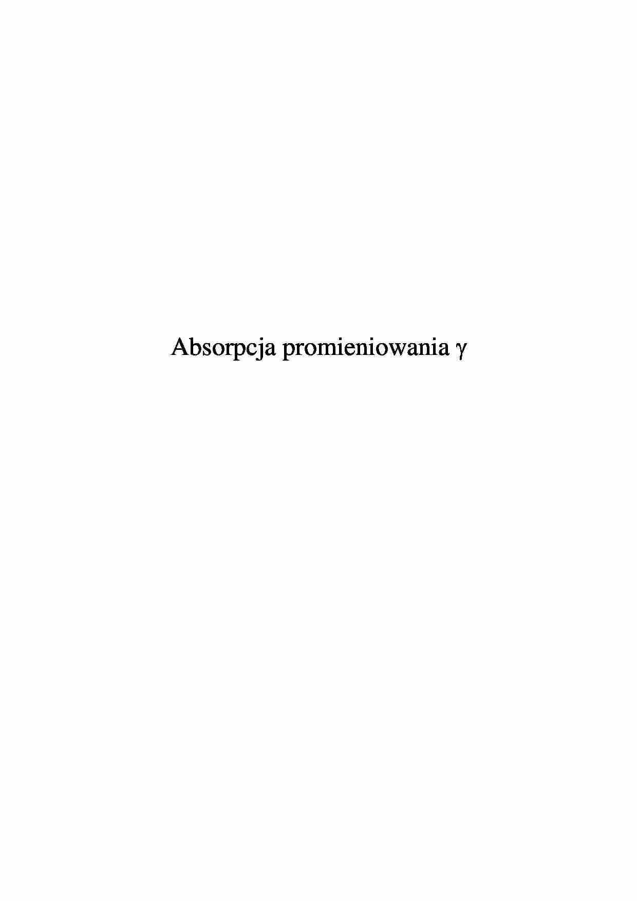 Absorpcja promieniowania - wykład - strona 1