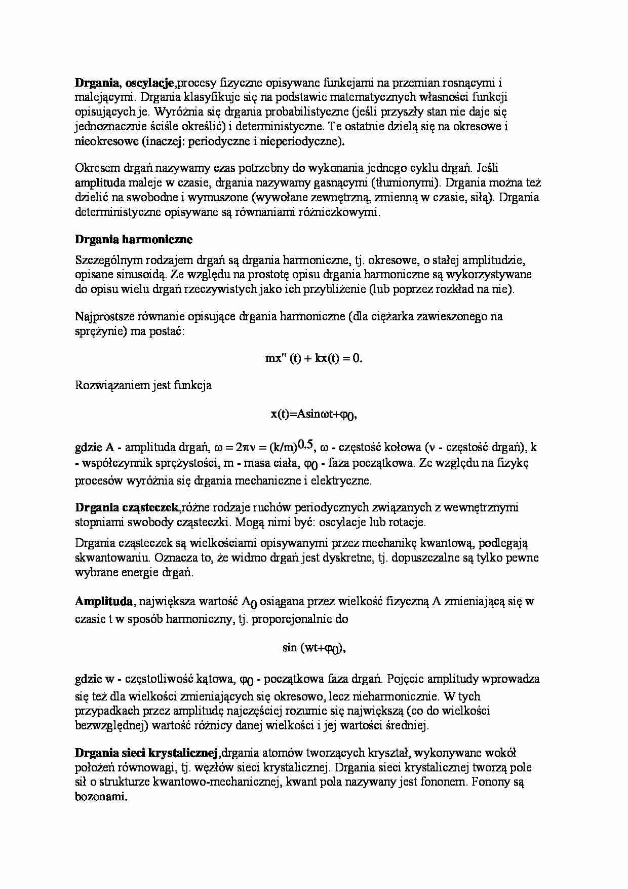 Drgania - wykład - strona 1