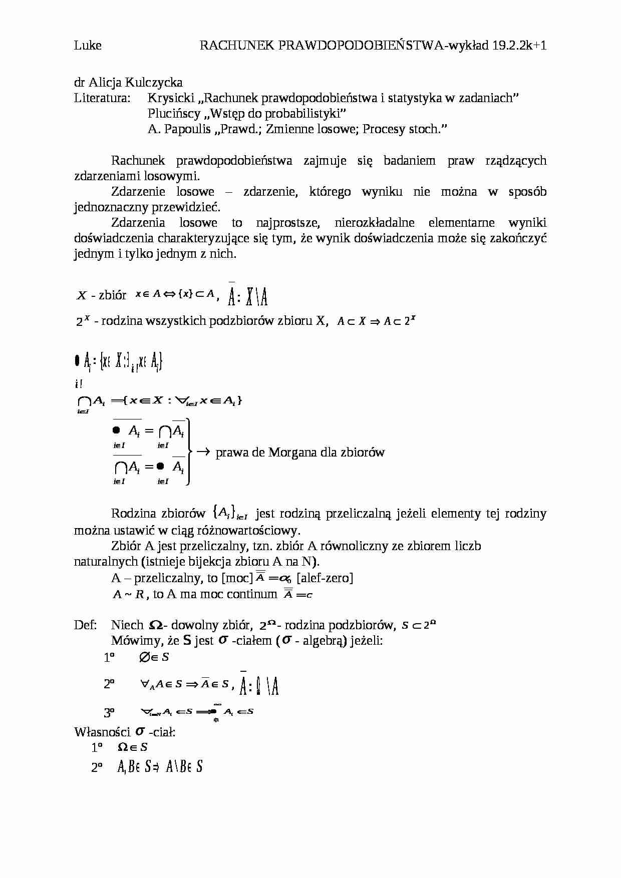 Rachunek prawdopodobienstwa - strona 1