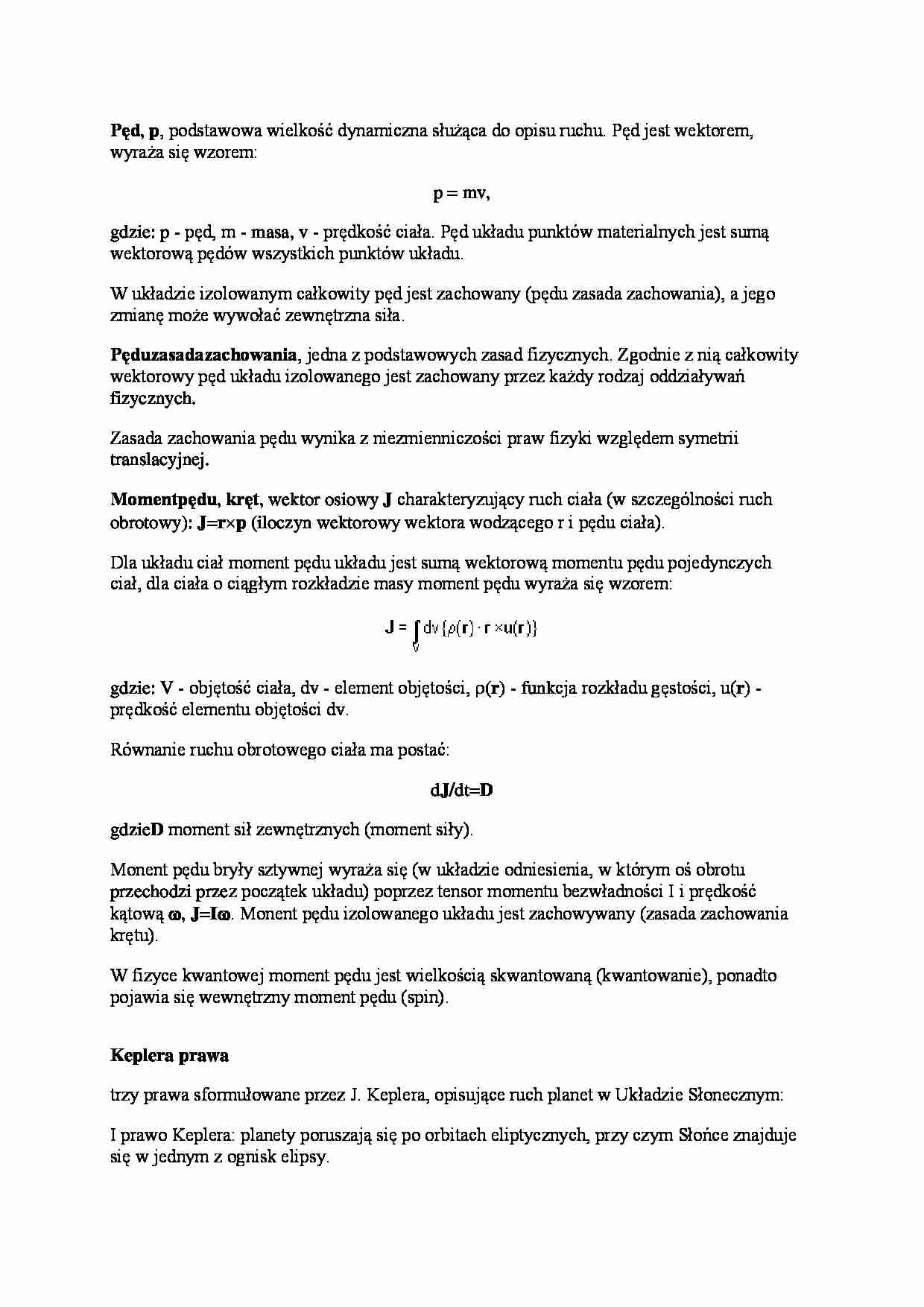 Pęd i prawa Keplera - wykład - strona 1
