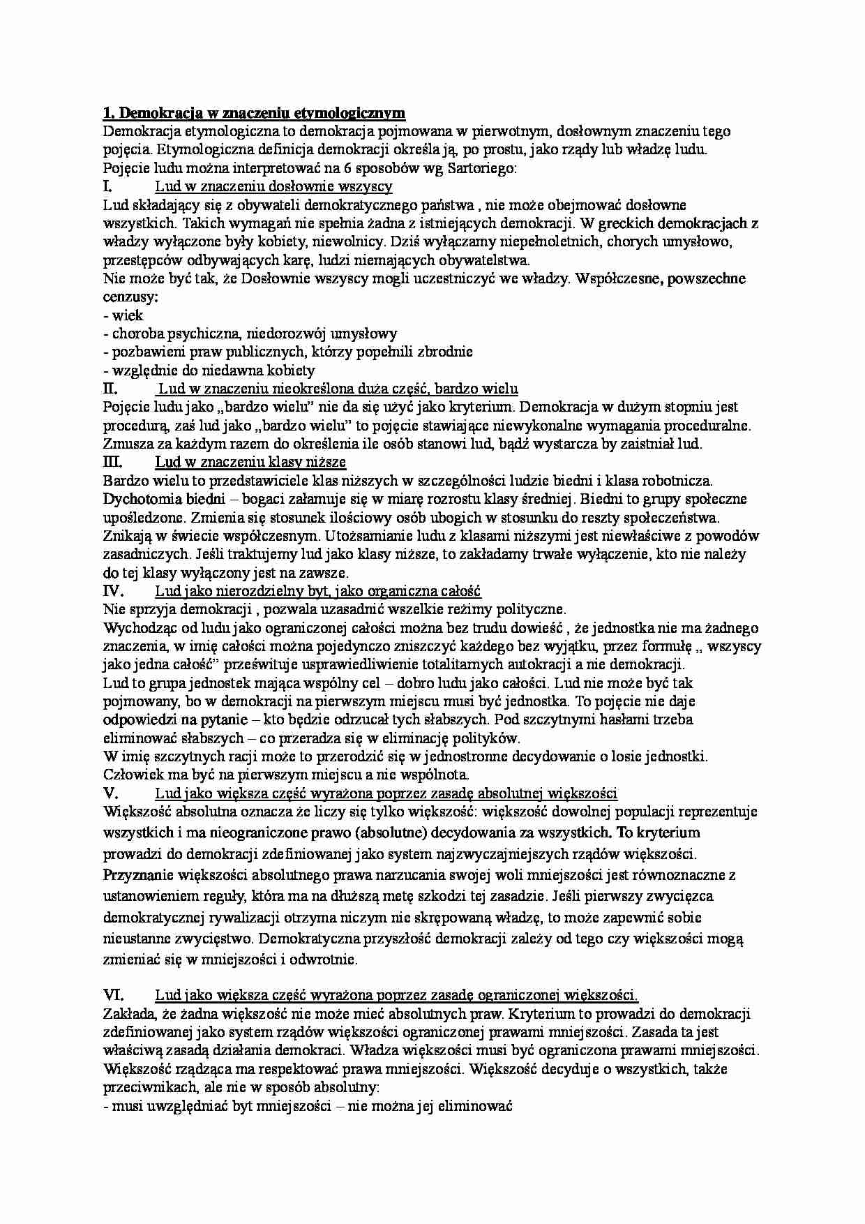 demokracja w znaczeniu etymologicznym - omówienie - strona 1