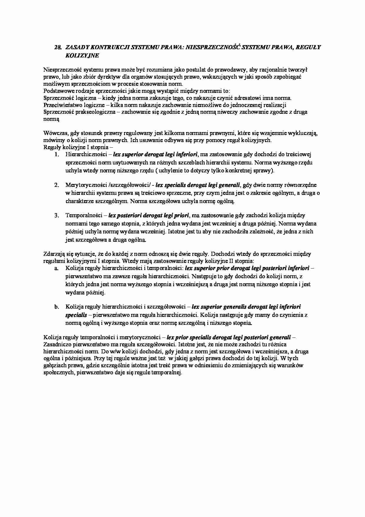 Zasady konstrukcji systemu prawa - omówienie - strona 1