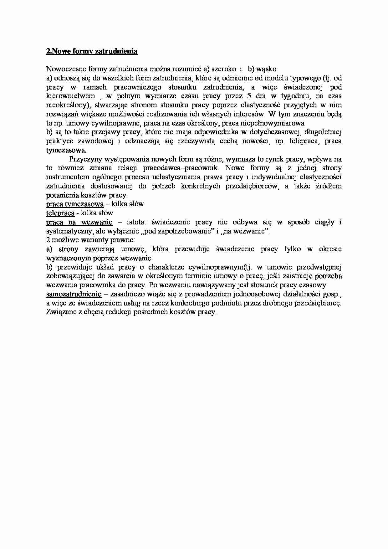 Nowe formy zatrudnienia - omówienie - strona 1