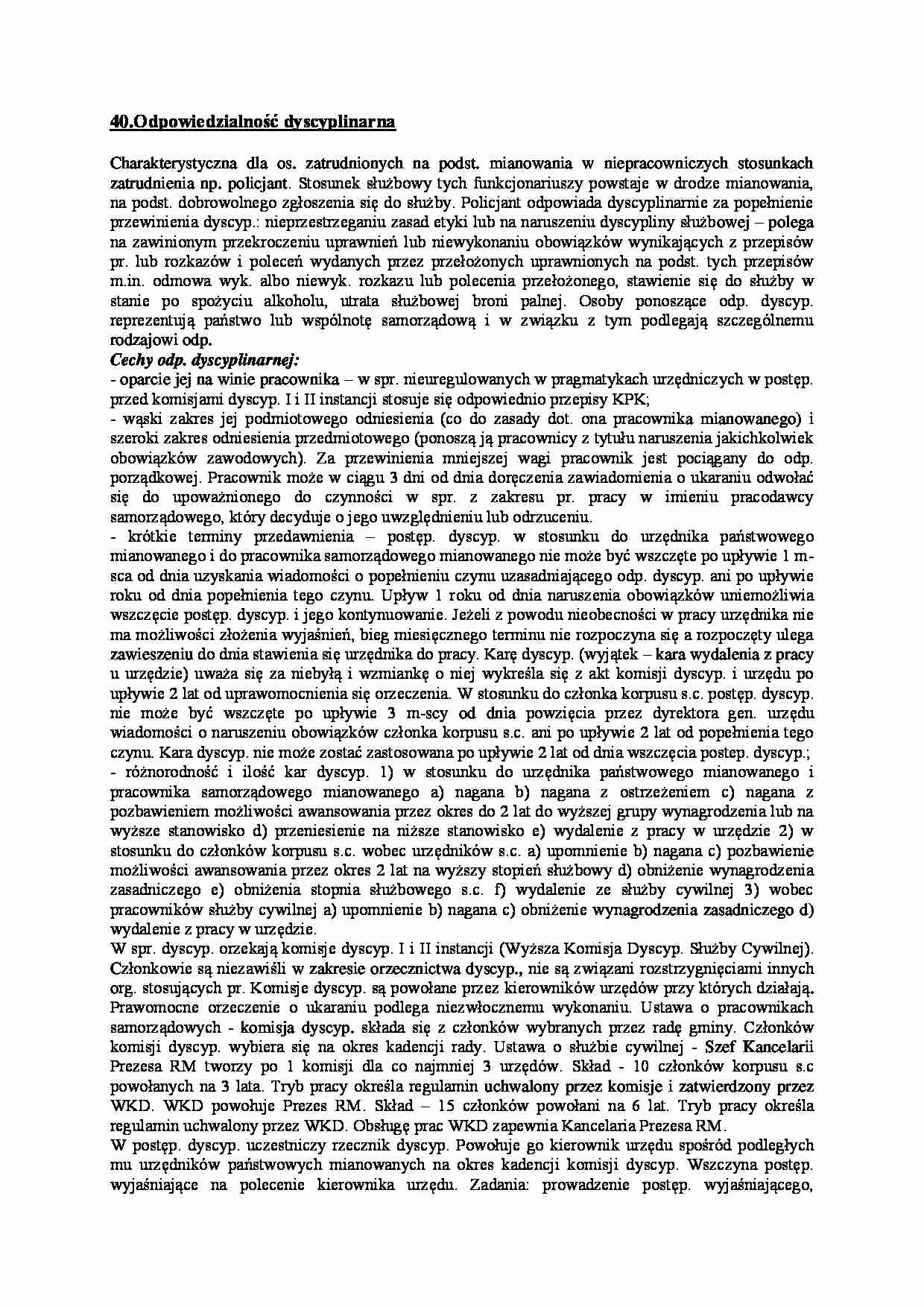 Odpowiedzialność dyscyplinarna - omówienie - strona 1