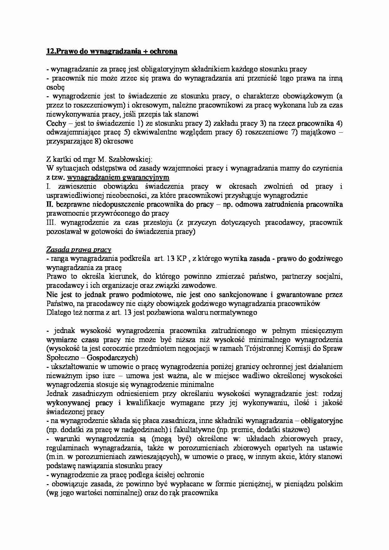 Prawo do wynagradzania - opracowanie - strona 1