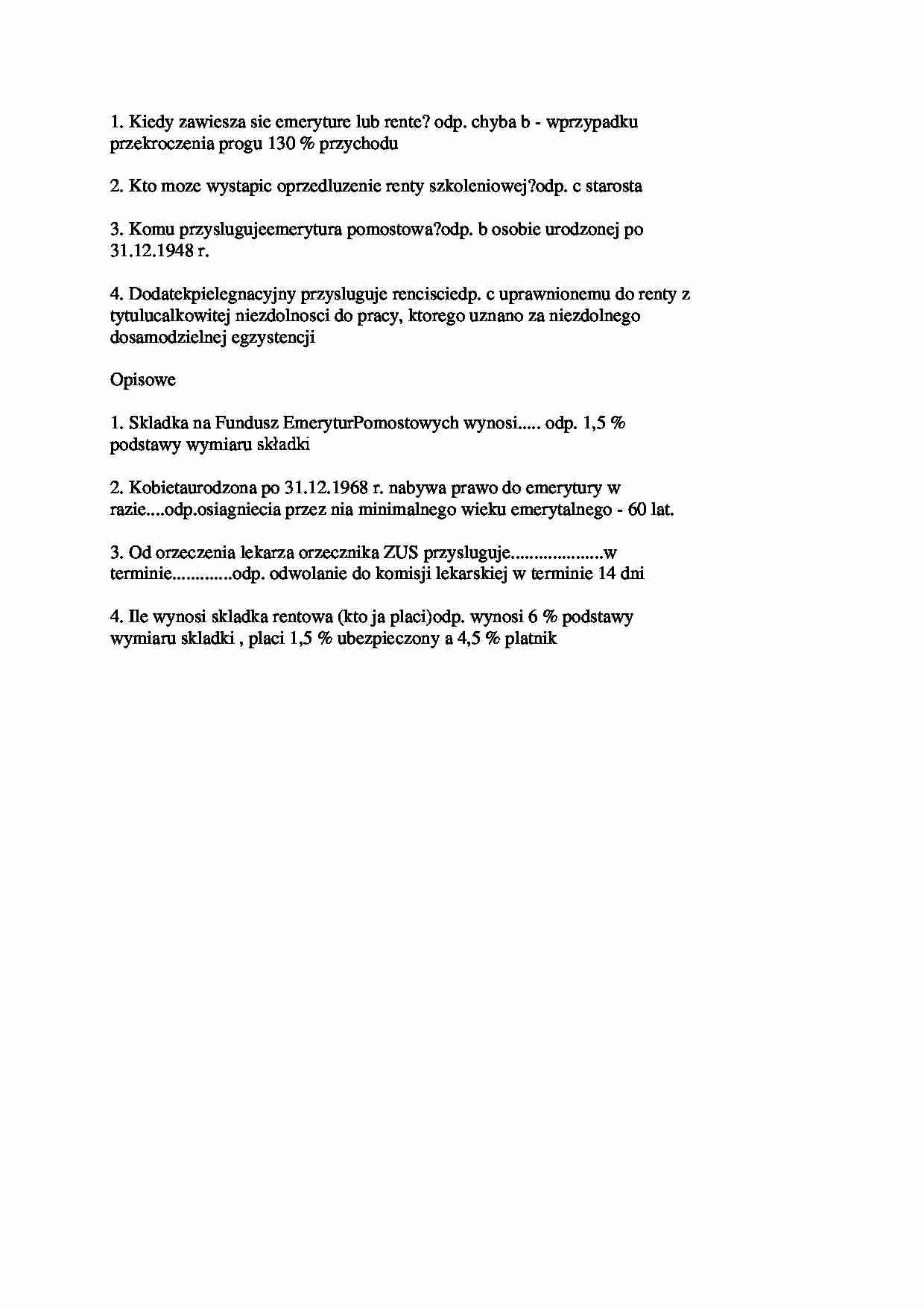 Prawo pracy - przykładowy test 2 - strona 1