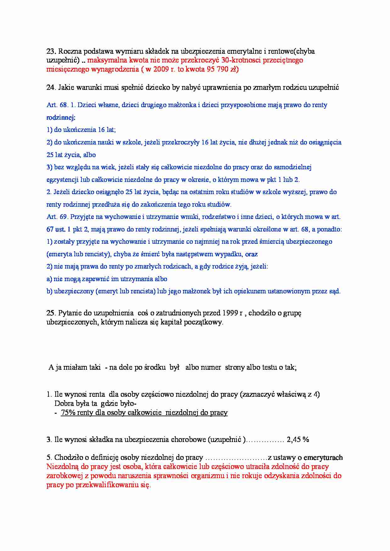 Prawo pracy - przykładowy test 11 - strona 1