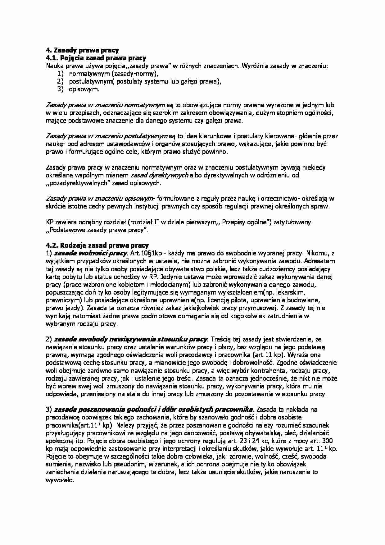 Zasady prawa pracy - omówienie część 2 - strona 1