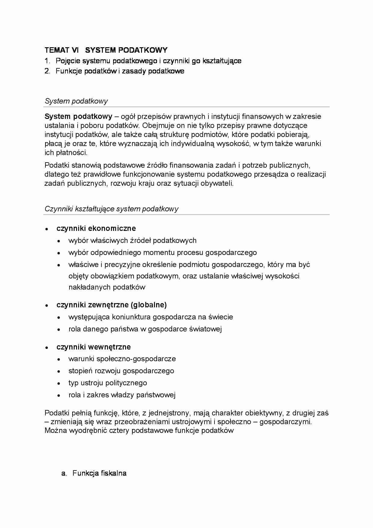 System podatkowy-opracowanie - strona 1